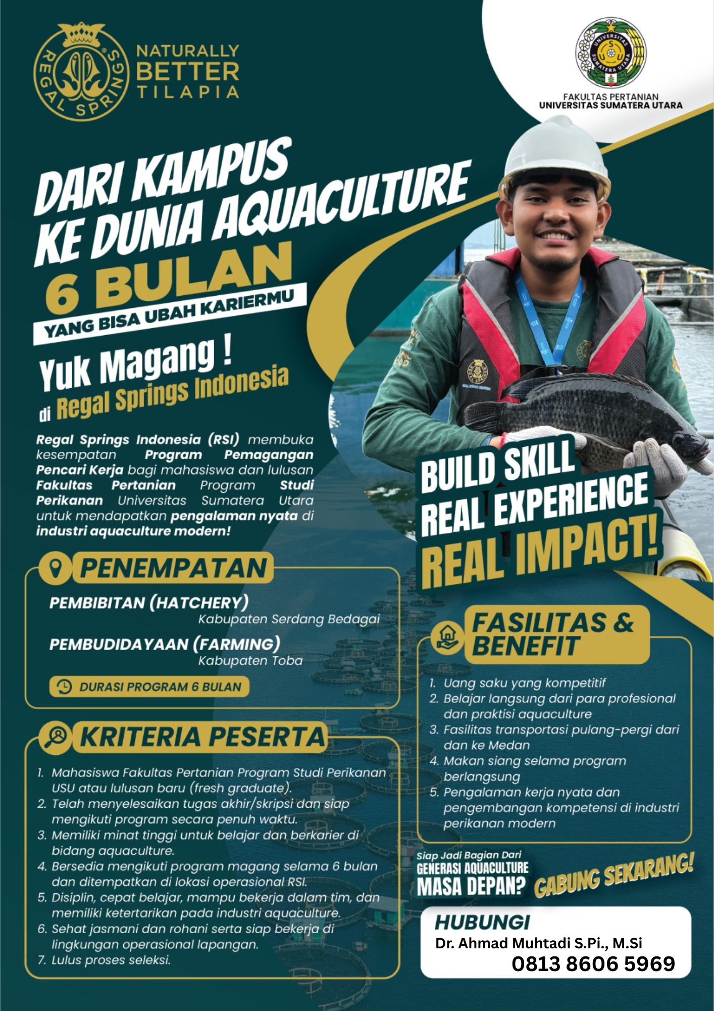 Program Pemagangan Pencari Kerja Regal Springs Indonesia untuk Mahasiswa dan Fresh Graduate MSP USU